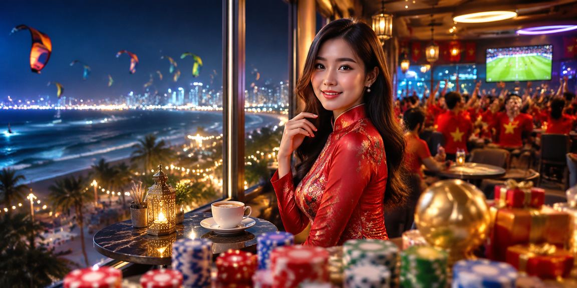 Người dùng tại Mũi Né theo dõi kèo thể thao trên điện thoại bên bờ biển
